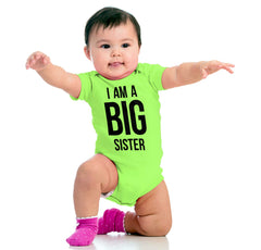 I Have A Big Sister Romper Bodysuit-Direct To Garment Print-Brisco Baby