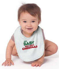 Baby Who Stole Christmas Infant Baby Bib-Direct To Garment Print-Brisco Baby