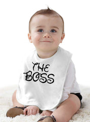 The Boss Infant Baby Bib-Direct To Garment Print-Brisco Baby