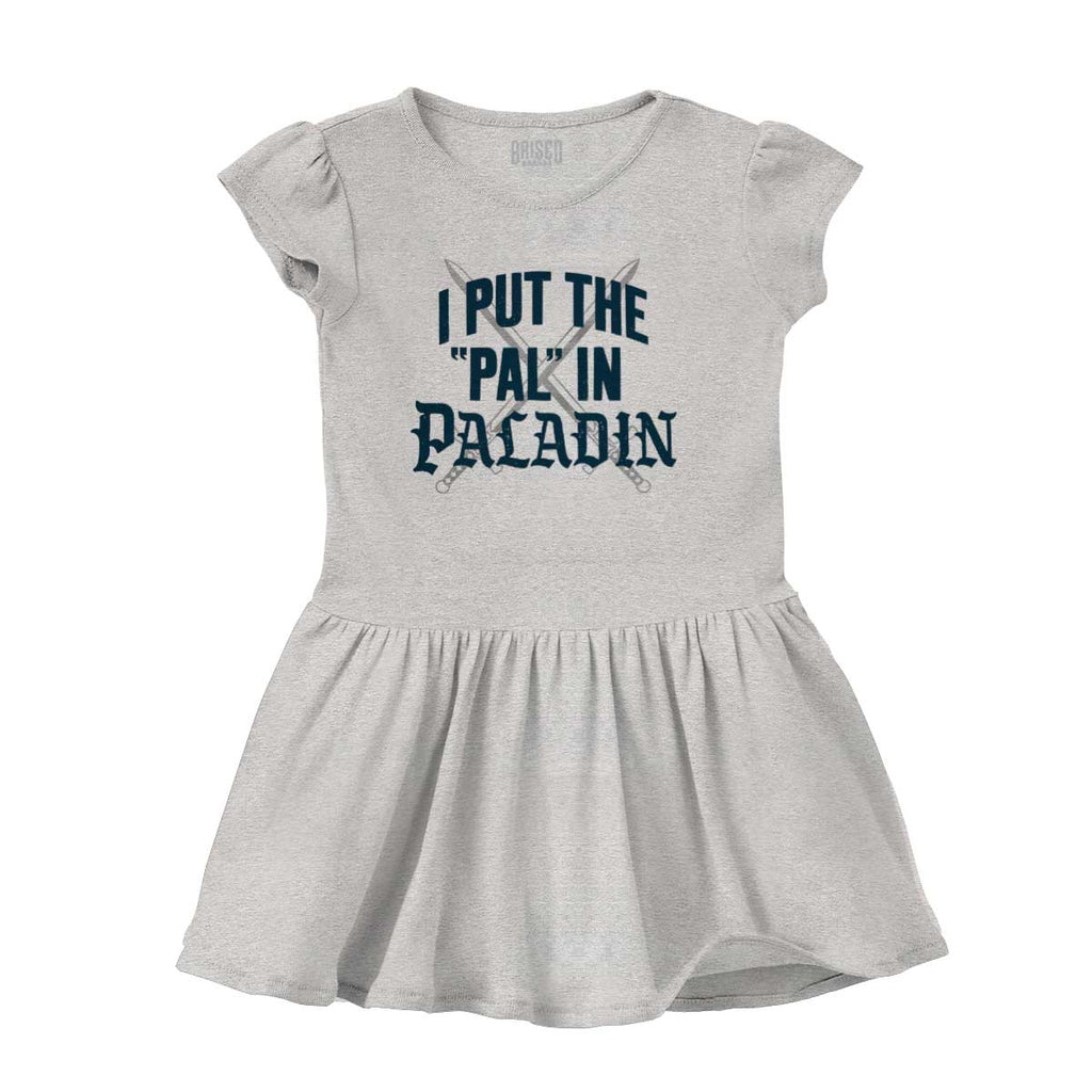 Put The Pal In Paladin Dungeons Solid Baby Infant Dress-Direct To Garment Print-Brisco Baby
