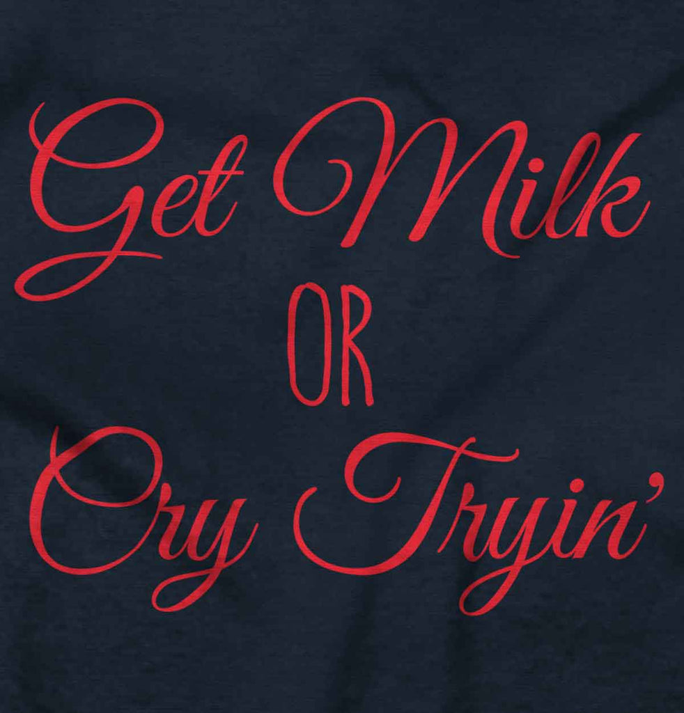 Get Milk Toddler Ruffled Trim T-Shirt-Direct To Garment Print-Brisco Baby