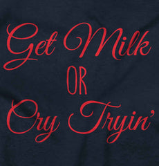 Get Milk Toddler Ruffled Trim T-Shirt-Direct To Garment Print-Brisco Baby