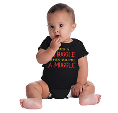 Struggle When Muggle Romper Bodysuit-Direct To Garment Print-Brisco Baby