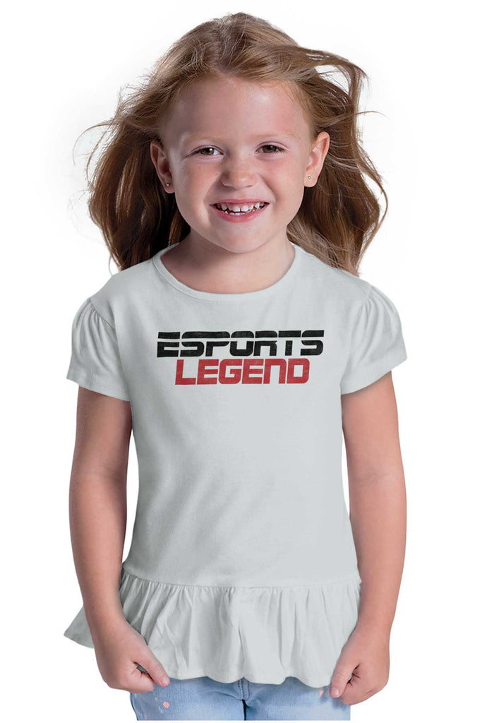 Sports Legend Professional Gamer Toddler Ruffle Bottom Tee-Direct To Garment Print-Brisco Baby