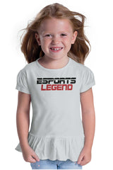 Sports Legend Professional Gamer Toddler Ruffle Bottom Tee-Direct To Garment Print-Brisco Baby