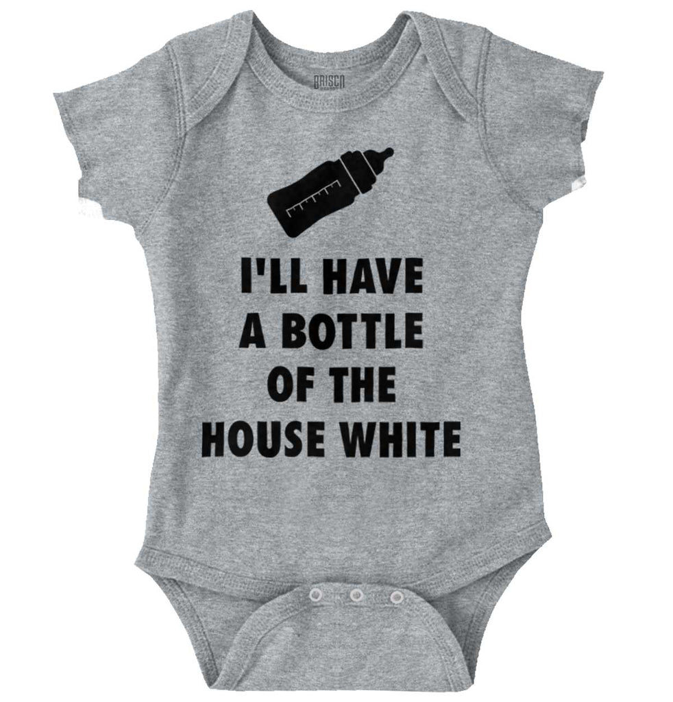 House White Romper Bodysuit-Direct To Garment Print-Brisco Baby