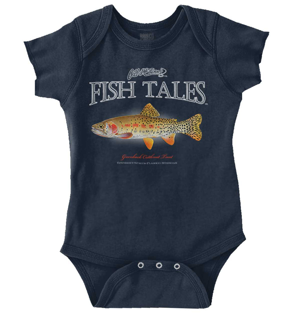Greenback Trout Romper Bodysuit-Direct To Garment Print-Brisco Baby