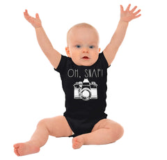 Oh Snap Camera Romper Bodysuit-Direct To Garment Print-Brisco Baby