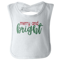 Merry And Bright Infant Baby Bib-Direct To Garment Print-Brisco Baby
