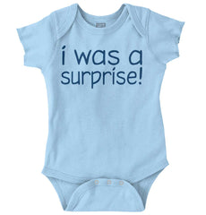 I Was A Surprise Romper Bodysuit-Direct To Garment Print-Brisco Baby