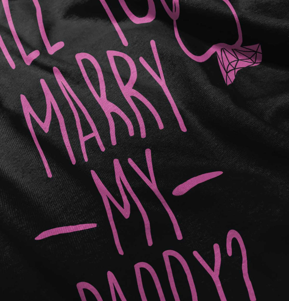 Marry My Daddy Toddler Ruffled Trim T-Shirt-Direct To Garment Print-Brisco Baby