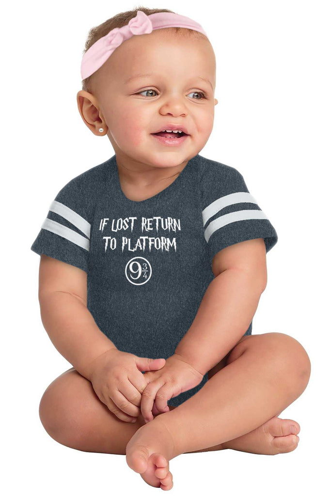 Return Platofrm 9 3/4 Football Romper Bodysuit-Direct To Garment Print-Brisco Baby