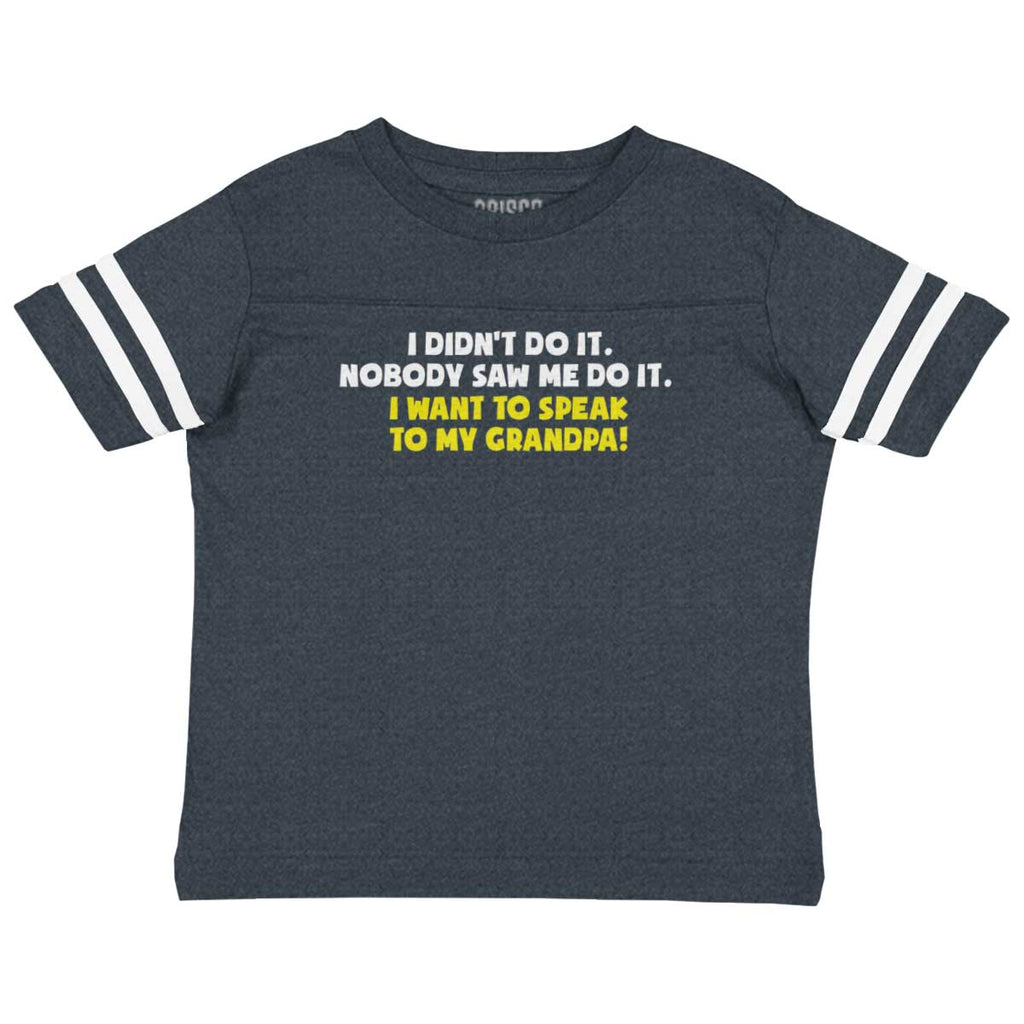 I Didn't Do It Toddler Football Jersey Tee-Direct To Garment Print-Brisco Baby