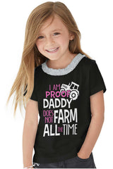 Farm All The Time Toddler Ruffled Trim T-Shirt-Direct To Garment Print-Brisco Baby
