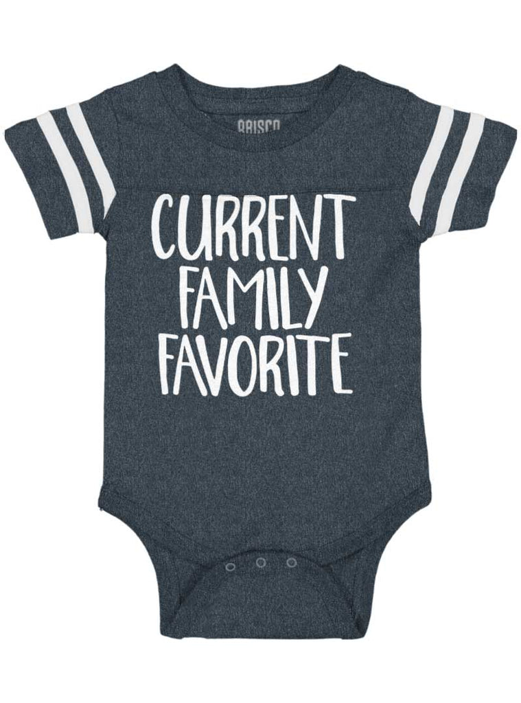 Family Favorite Football Romper Bodysuit-Direct To Garment Print-Brisco Baby