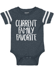 Family Favorite Football Romper Bodysuit-Direct To Garment Print-Brisco Baby