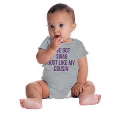 Swag Like Cousin Romper Bodysuit-Direct To Garment Print-Brisco Baby