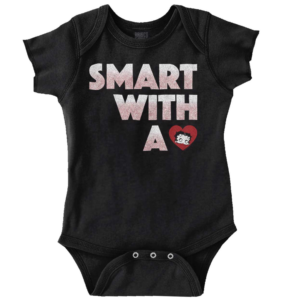 Smart With A Heart Romper Bodysuit-Direct To Garment Print-Brisco Baby
