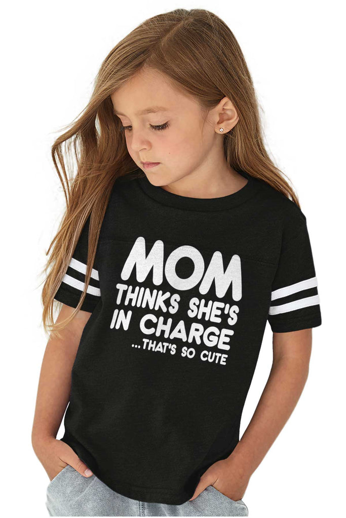 In Charge Toddler Football Jersey Tee-Direct To Garment Print-Brisco Baby