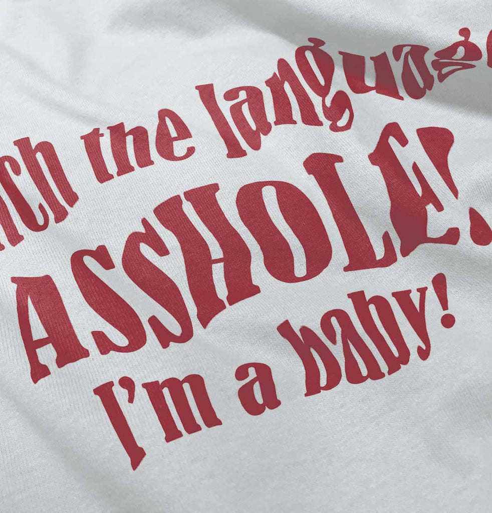 Watch The Language Infant Baby Bib-Direct To Garment Print-Brisco Baby