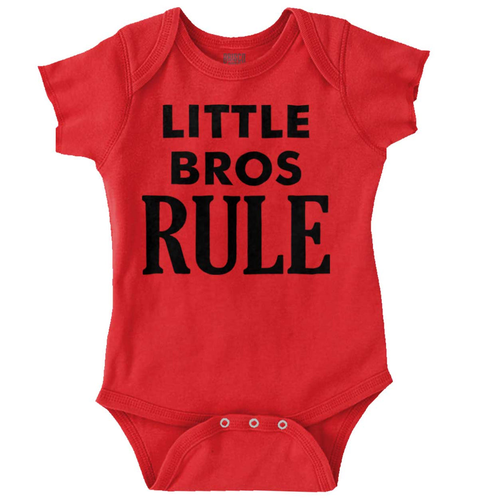 Little Bros Rule Romper Bodysuit-Direct To Garment Print-Brisco Baby