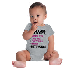 Rottweiler Checklist Romper Bodysuit-Direct To Garment Print-Brisco Baby