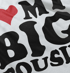 Heart My Big Cousin Infant Baby Bib-Direct To Garment Print-Brisco Baby