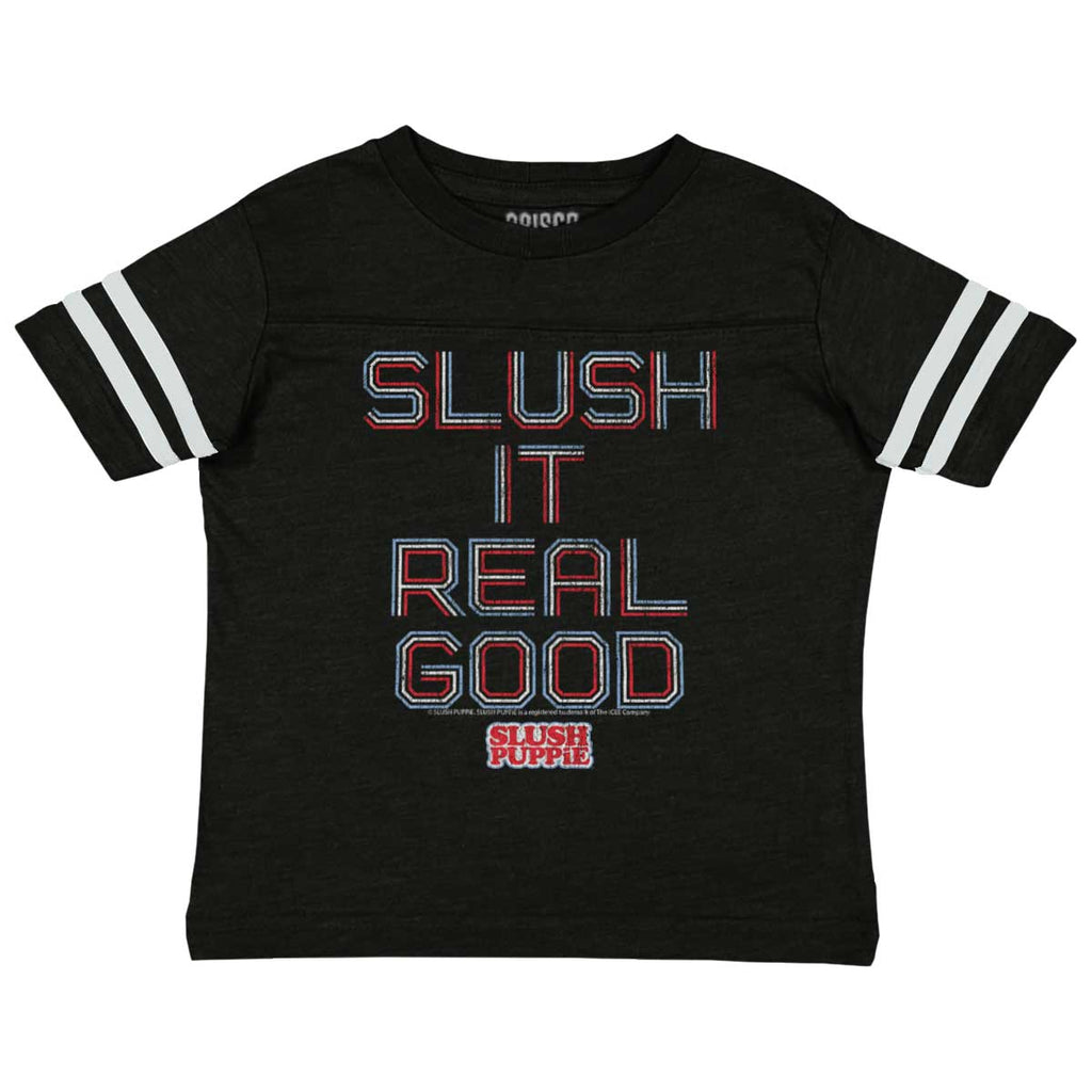 Slush It Real Good Toddler Football Jersey Tee-Direct To Garment Print-Brisco Baby