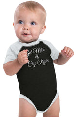 Get Milk Raglan Romper Bodysuit-Direct To Garment Print-Brisco Baby