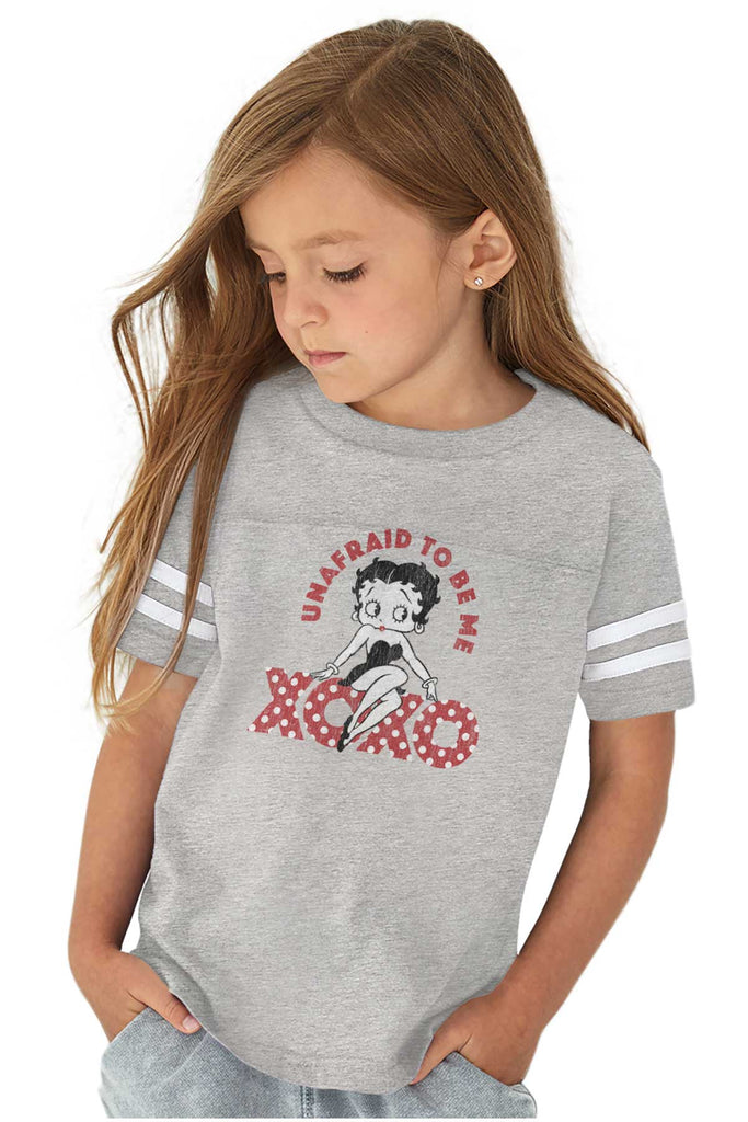 Unafraid To Be Me Toddler Football Jersey Tee-Direct To Garment Print-Brisco Baby