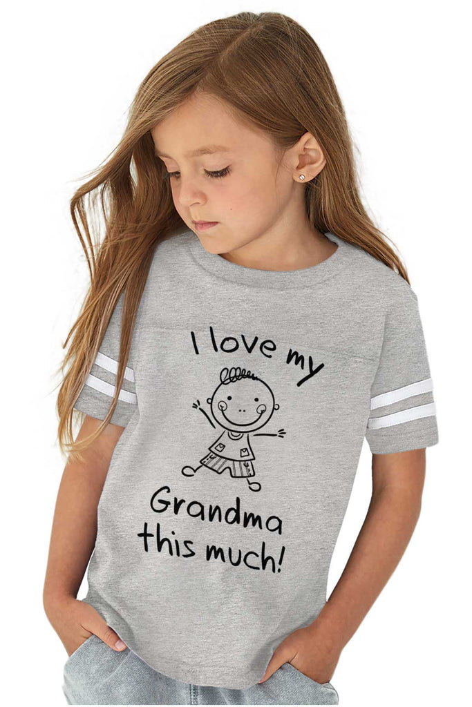 Love My Grandma Toddler Football Jersey Tee-Direct To Garment Print-Brisco Baby
