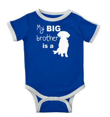 Brother is a Dog Ringer Romper Bodysuit-Direct To Garment Print-Brisco Baby