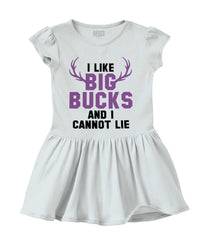 I Like Big Bucks Solid Baby Infant Dress-Direct To Garment Print-Brisco Baby