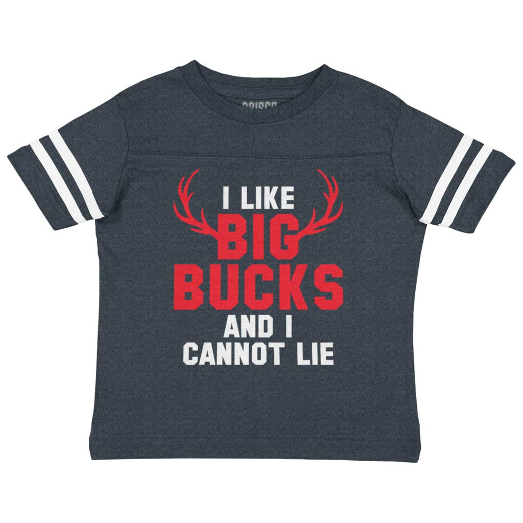 I Like Big Bucks Toddler Football Jersey Tee-Direct To Garment Print-Brisco Baby