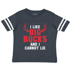 I Like Big Bucks Toddler Football Jersey Tee-Direct To Garment Print-Brisco Baby