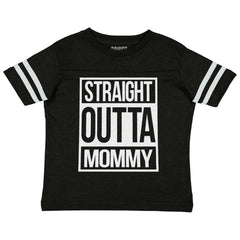 Straight Outta Mommy Toddler Football Jersey Tee-Direct To Garment Print-Brisco Baby