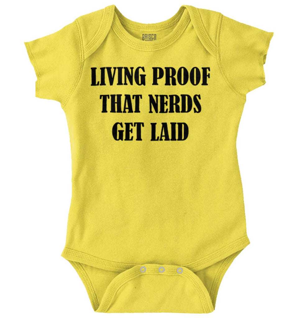 Nerds Get Laid Romper Bodysuit-Direct To Garment Print-Brisco Baby