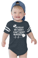 Can't Resist Nurses Football Romper Bodysuit-Direct To Garment Print-Brisco Baby