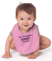 Watch The Language Infant Baby Bib-Direct To Garment Print-Brisco Baby