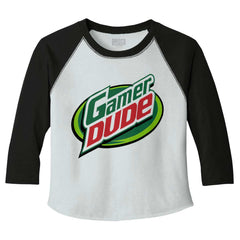 Gamer Dude Video Gaming Geek Toddler Baseball-Direct To Garment Print-Brisco Baby
