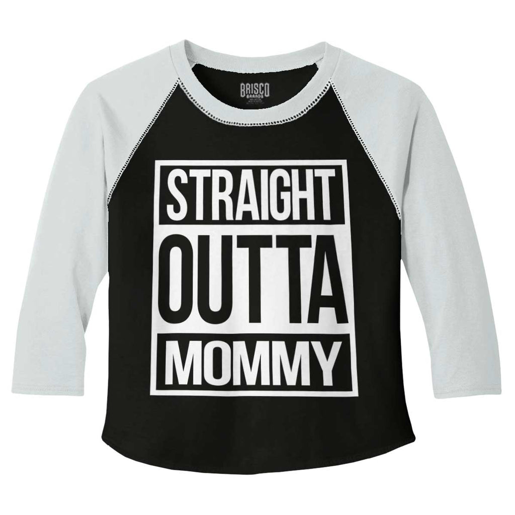 Straight Outta Mommy Toddler Baseball-Direct To Garment Print-Brisco Baby