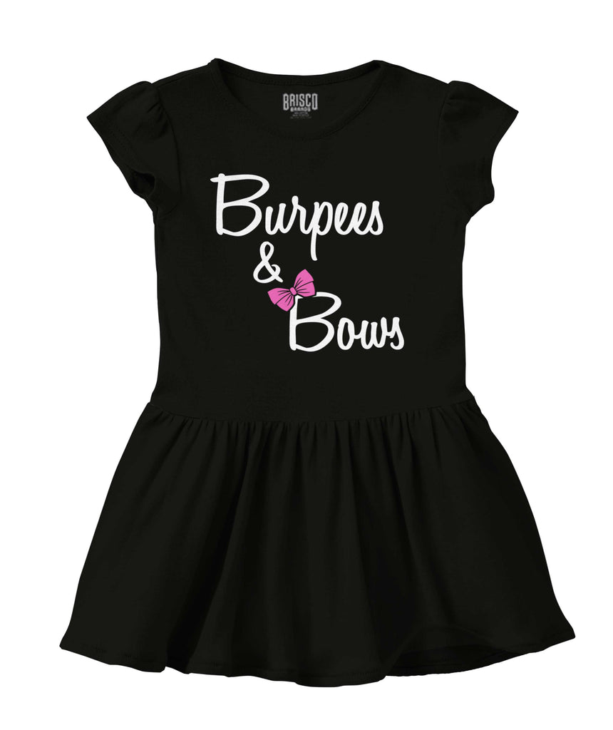 Burpees and Bows Solid Baby Infant Dress-Direct To Garment Print-Brisco Baby