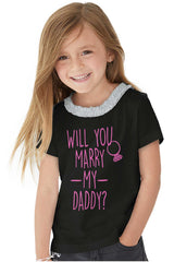 Marry My Daddy Toddler Ruffled Trim T-Shirt-Direct To Garment Print-Brisco Baby