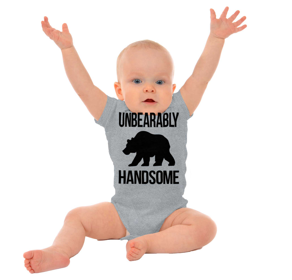 Unbearably Handsome Romper Bodysuit-Direct To Garment Print-Brisco Baby