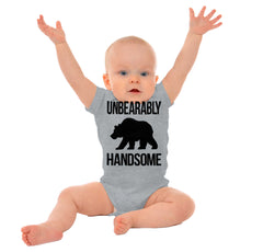 Unbearably Handsome Romper Bodysuit-Direct To Garment Print-Brisco Baby