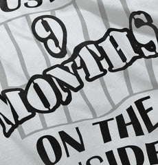 9 Months On The Inside Toddler Football Jersey Tee-Direct To Garment Print-Brisco Baby