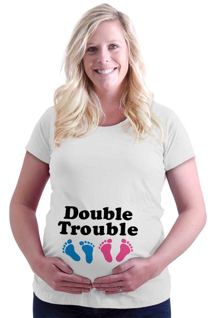 Double Touble Maternity T-Shirt-Direct To Garment Print-Brisco Baby