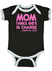 In Charge Baby Ruffled Trim Romper-Direct To Garment Print-Brisco Baby