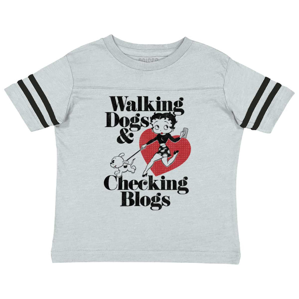Walking Dogs Toddler Football Jersey Tee-Direct To Garment Print-Brisco Baby