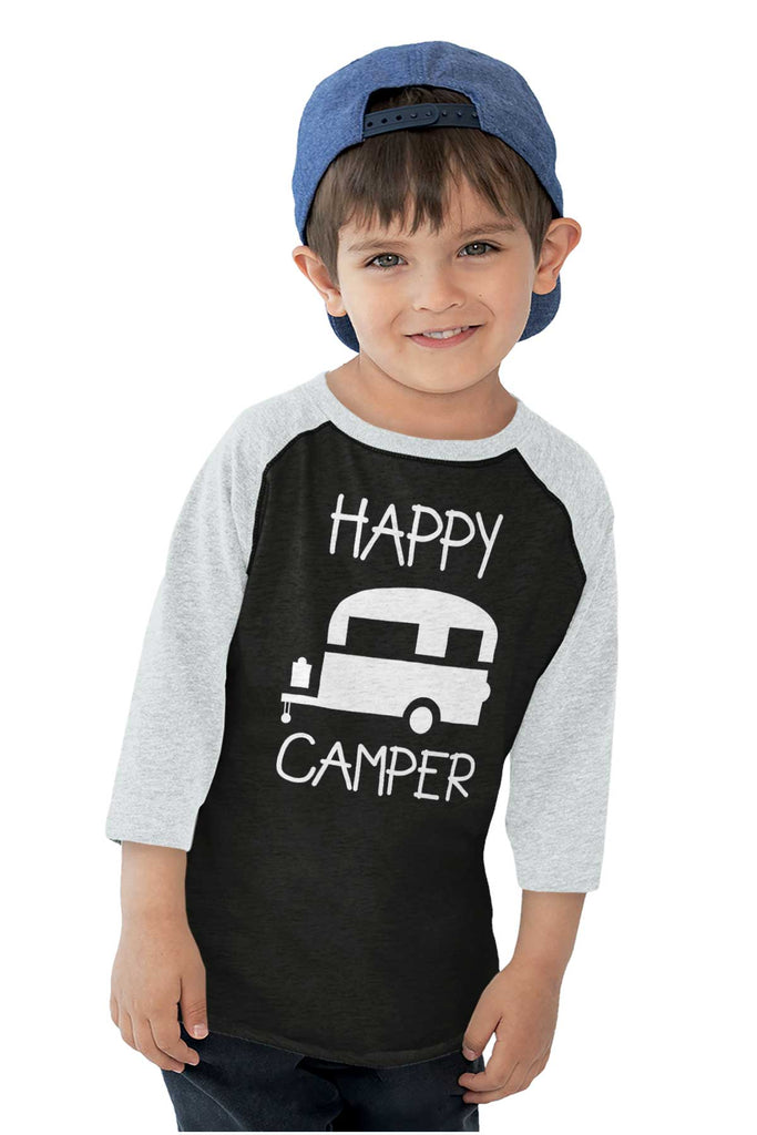 Happy Camper Toddler Baseball-Direct To Garment Print-Brisco Baby
